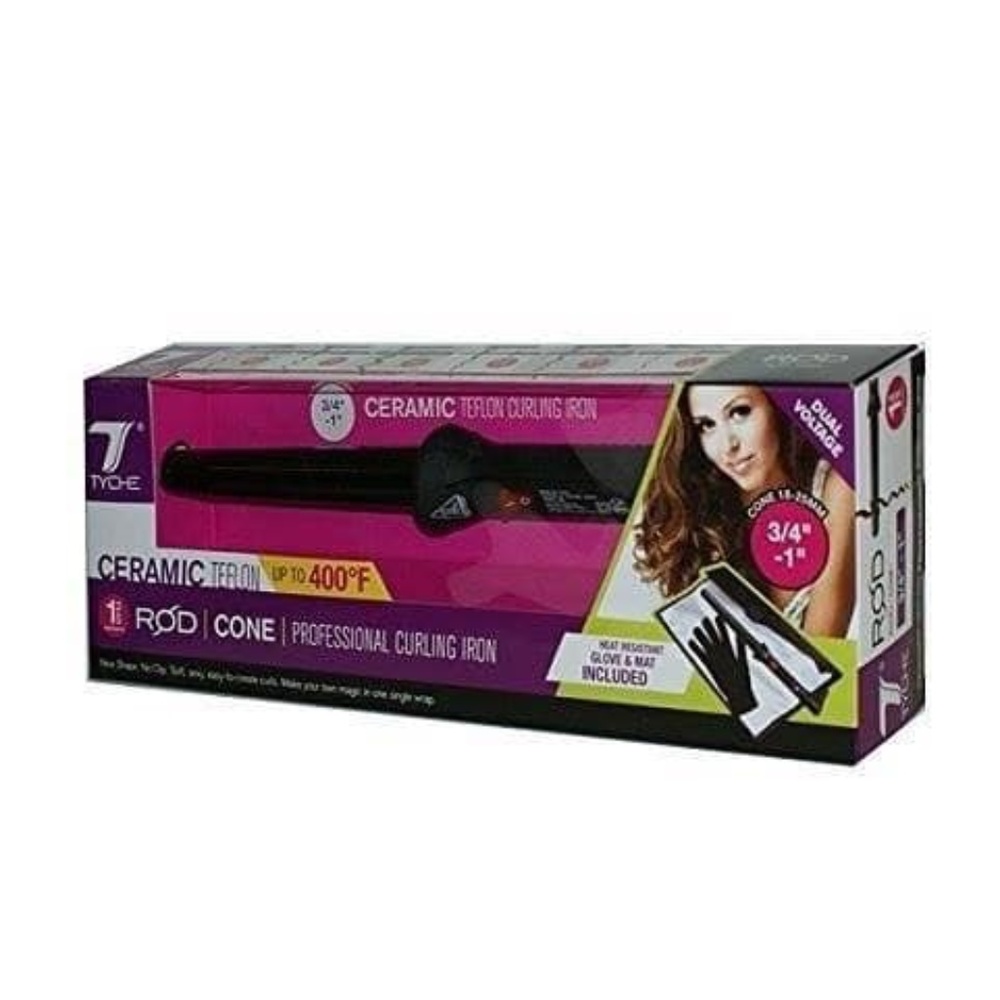 TYCHE CERAMIC TEFLON CURLING ROD (NEW)